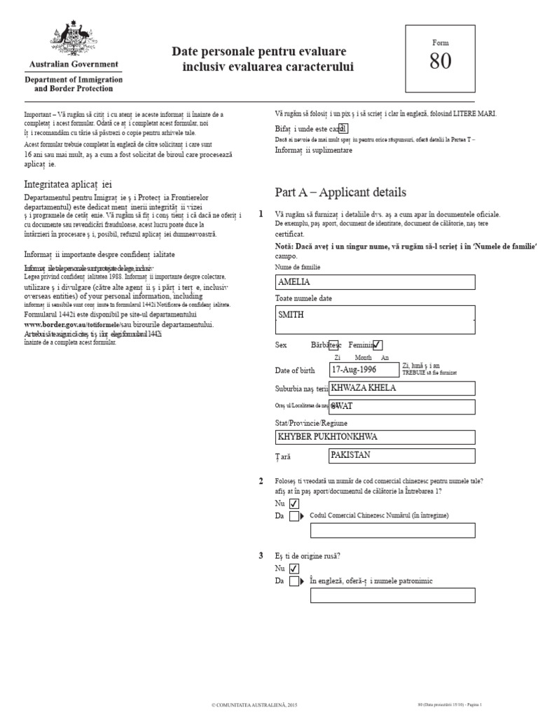 Formular 80 CMS Completat - Exemplu | PDF