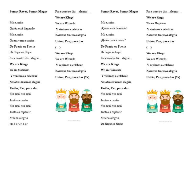 Letra de La Canción Reyes | PDF