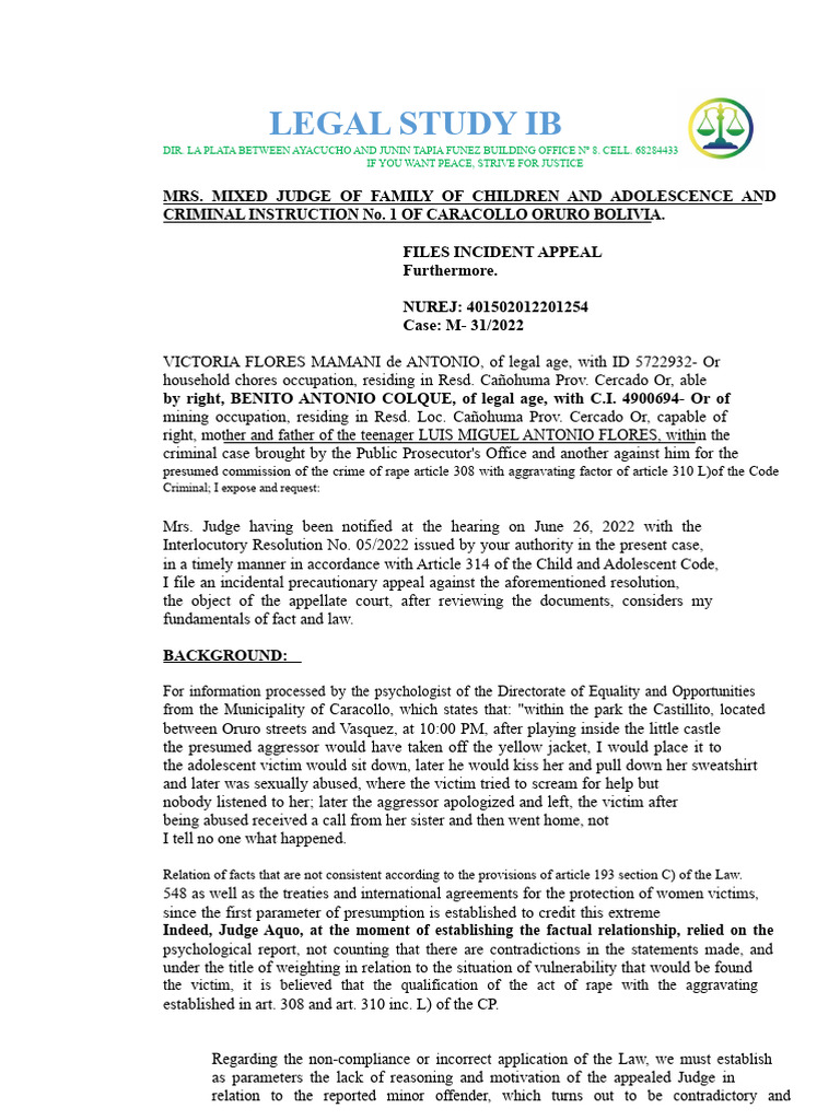 Incidental Appeal Cnna | PDF | Crimes | Crime & Violence