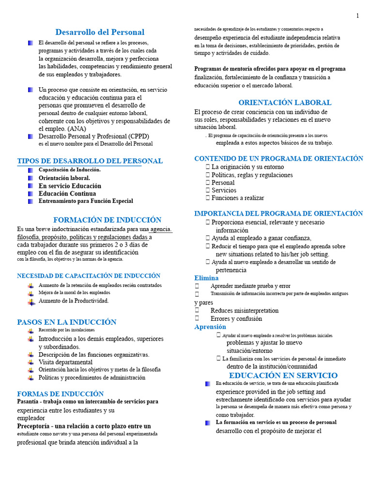 Desarrollo del Personal y Orientación Laboral | PDF | Educación ...