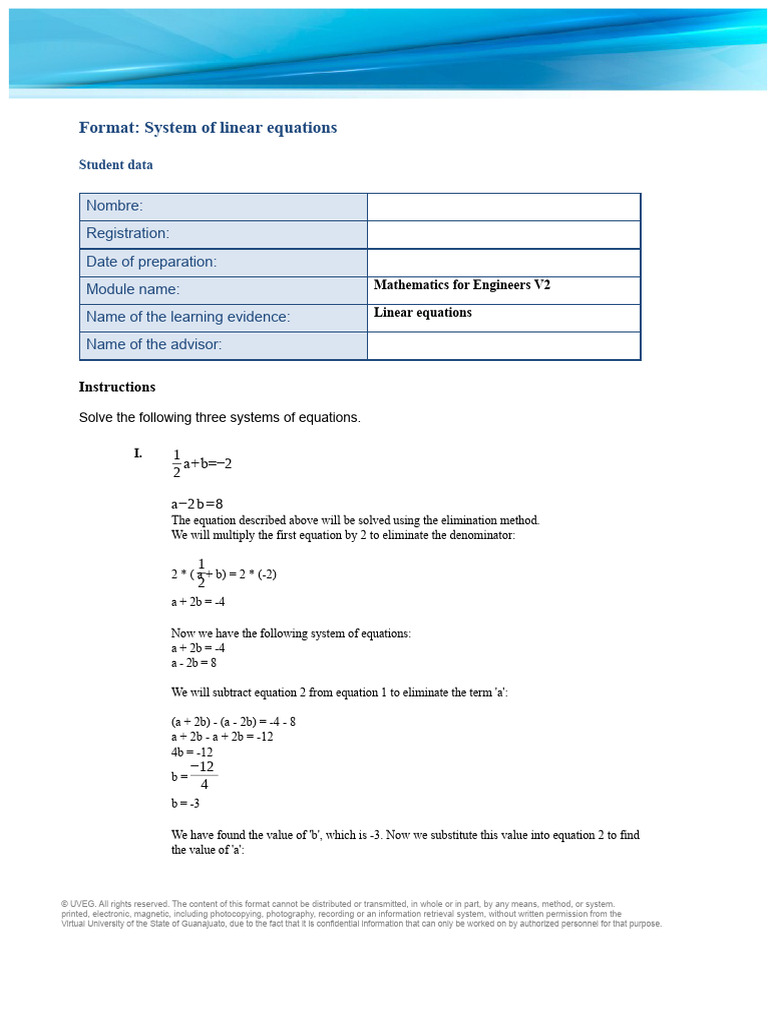 Solving Systems of Linear Equations | PDF | Equations | System Of ...