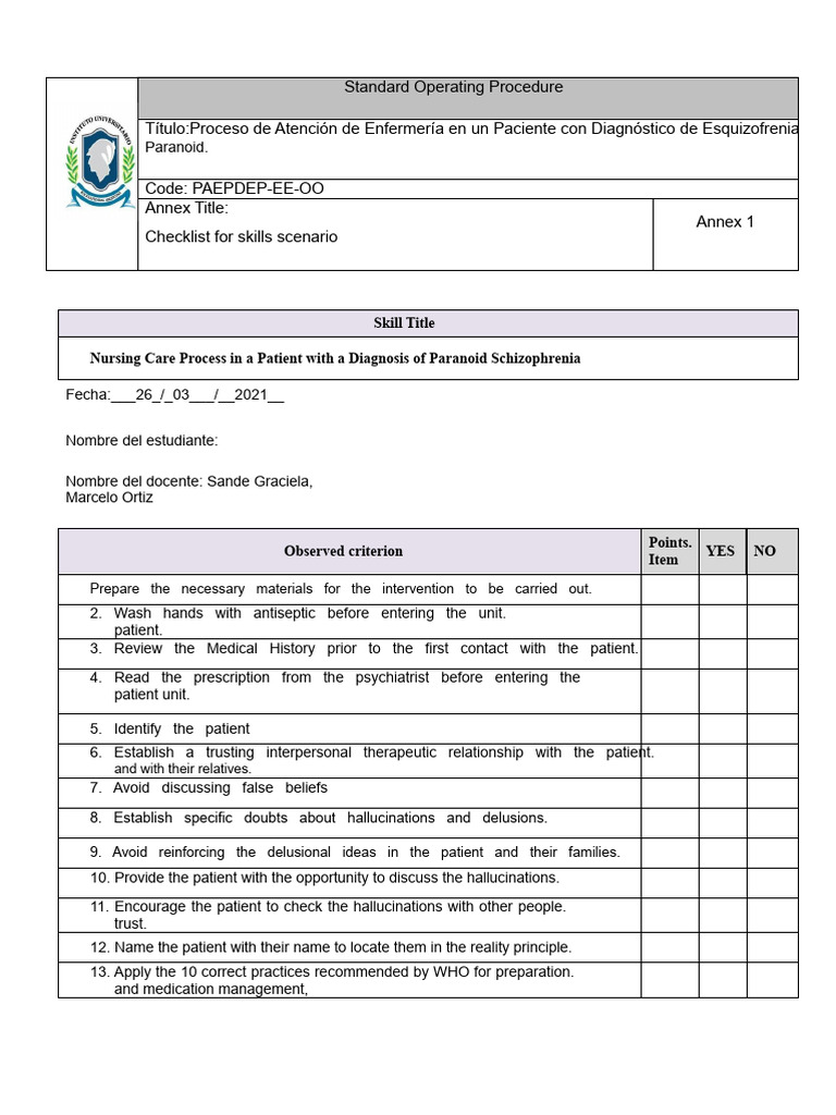 Nursing Care for Paranoid Schizophrenia | PDF | Delusion | Paranoia
