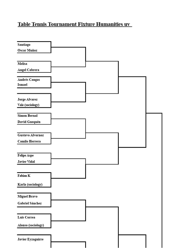 Table Tennis Tournament Fixture 2023 | PDF