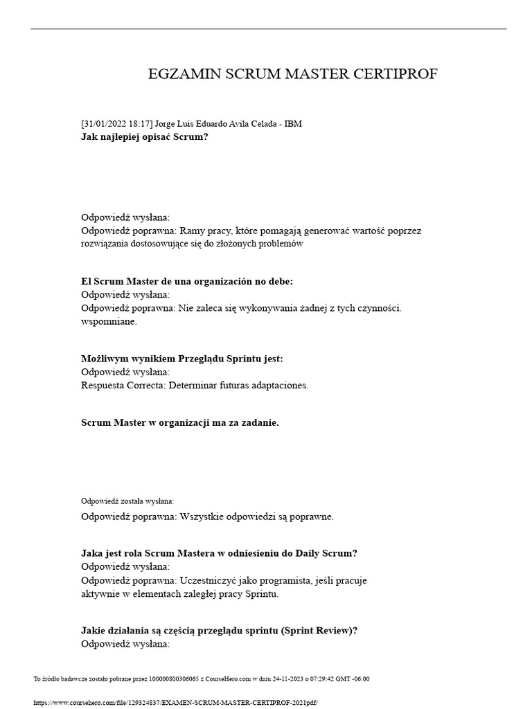 Egzamin Scrum Master Certiprof 2021.PDF (1) | PDF