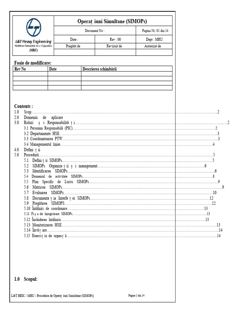 Procedura 11 SIMOPs 11 | PDF