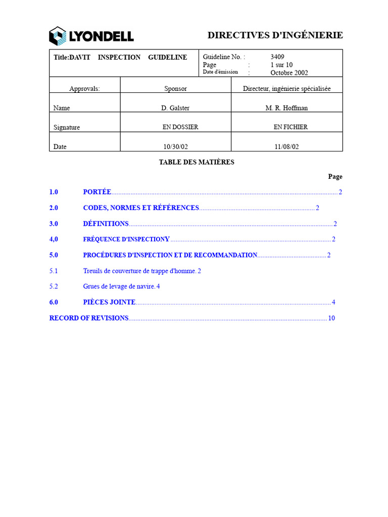 Directives d'Inspection des Davits | PDF | Corrosion | Ingénierie mécanique