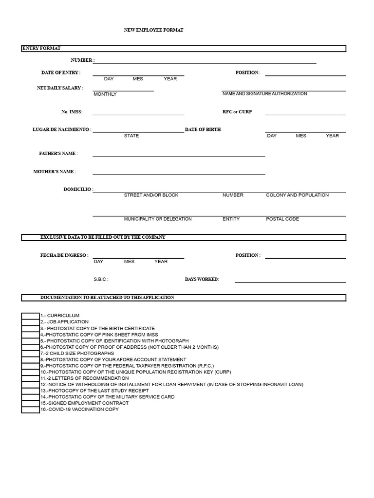 New Employee Onboarding Format Guide | PDF