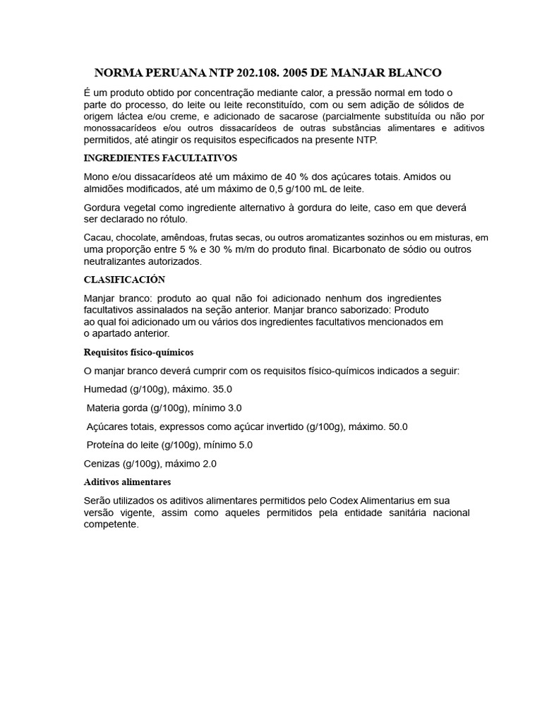 Norma Peruana NTP 202 | PDF