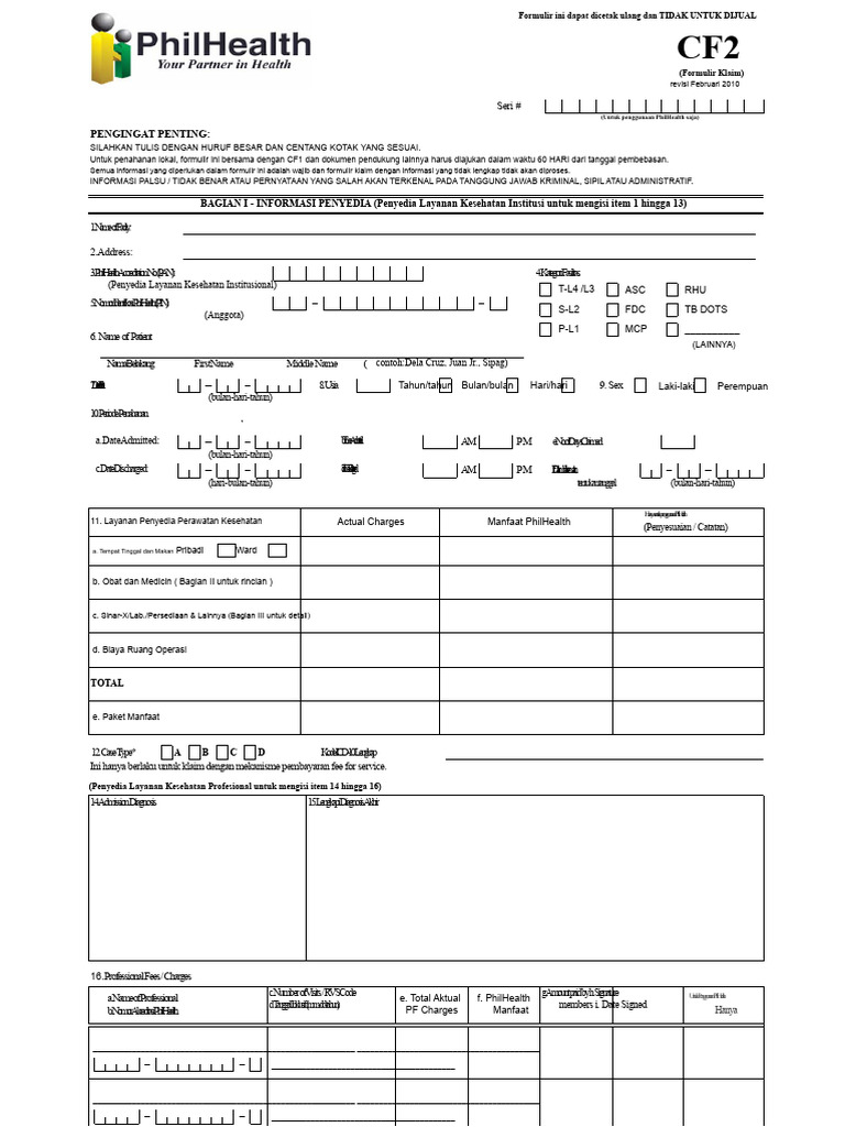Formulir Klaim PhilHealth 2 | PDF