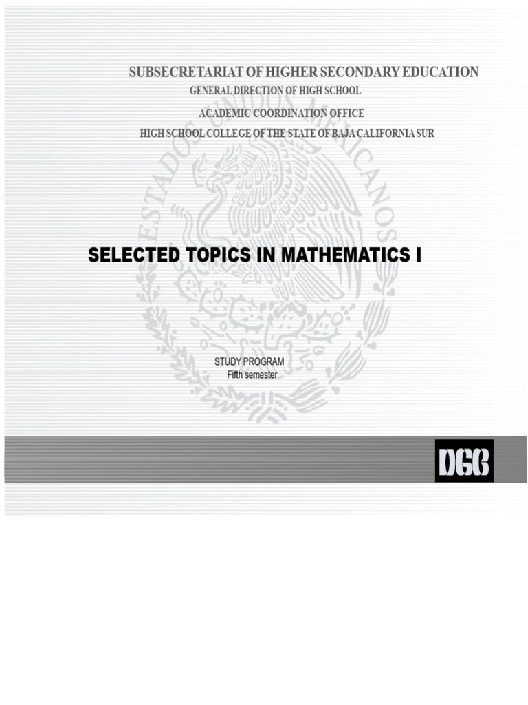 Selected Topics in Mathematics I Program | PDF | Mathematics | Arithmetic
