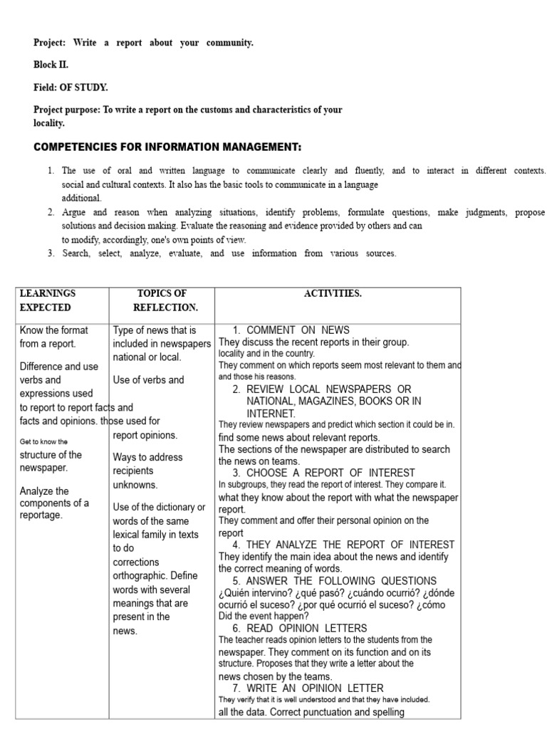 Sequence of The Report | PDF | News | Information