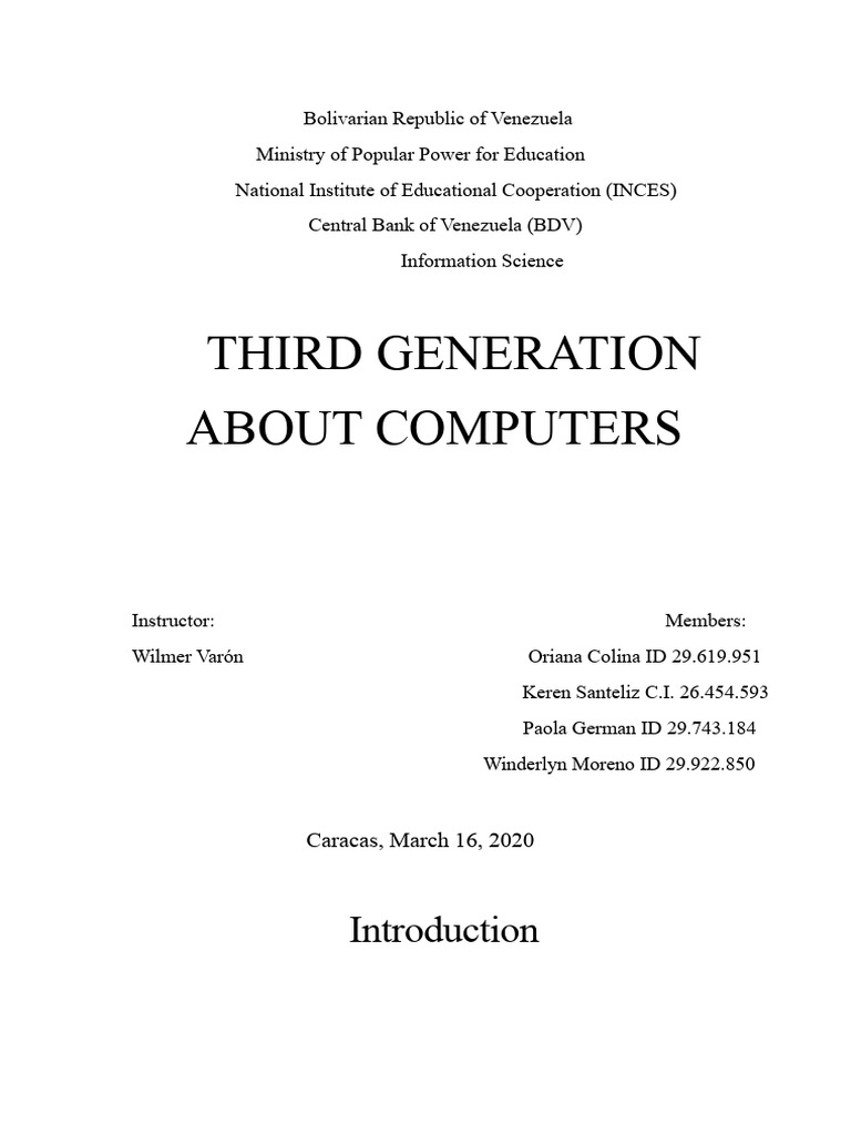 Overview of Third Generation Computers | PDF | Computer Data Storage ...