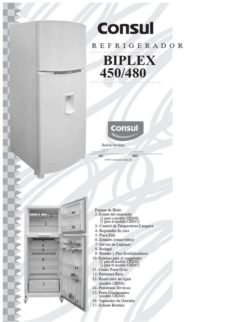 Biplex 450/480: Refrigerador | PDF | Refrigerador | Agua