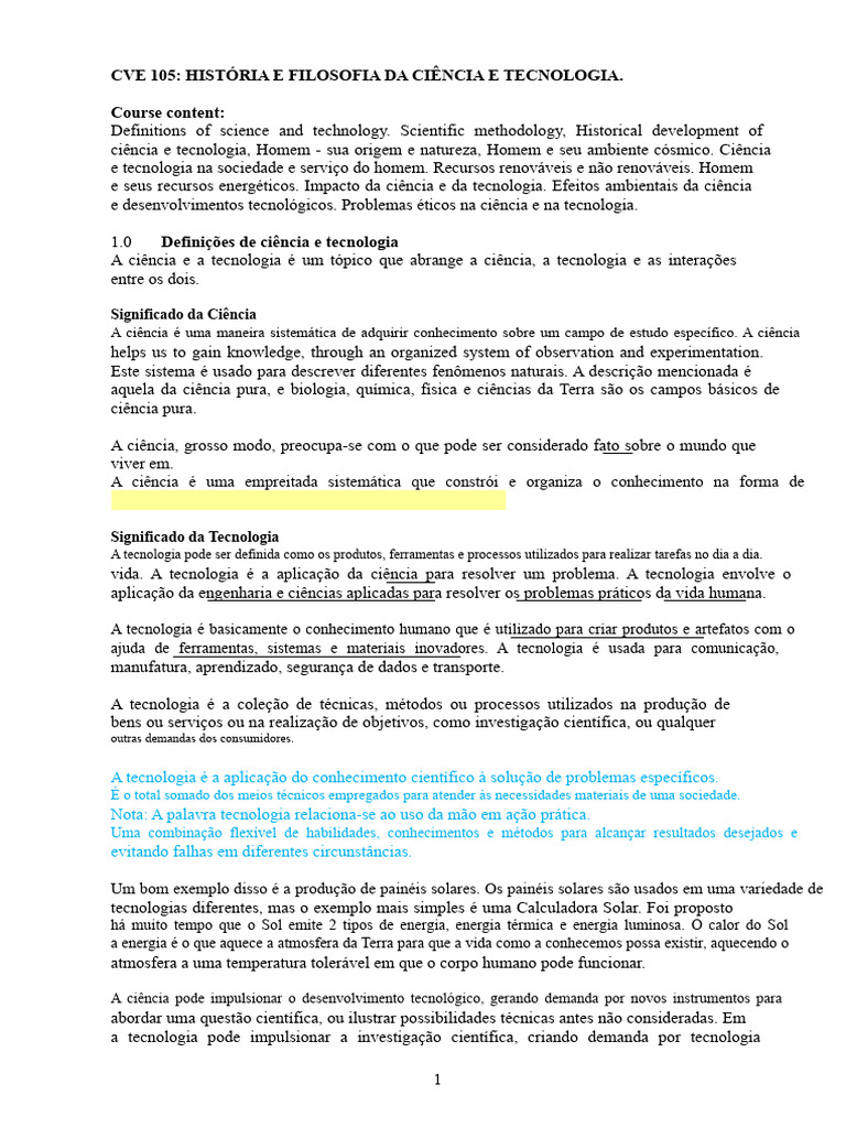 História e Filosofia da Ciência e Tecnologia | PDF | Science | Engenharia