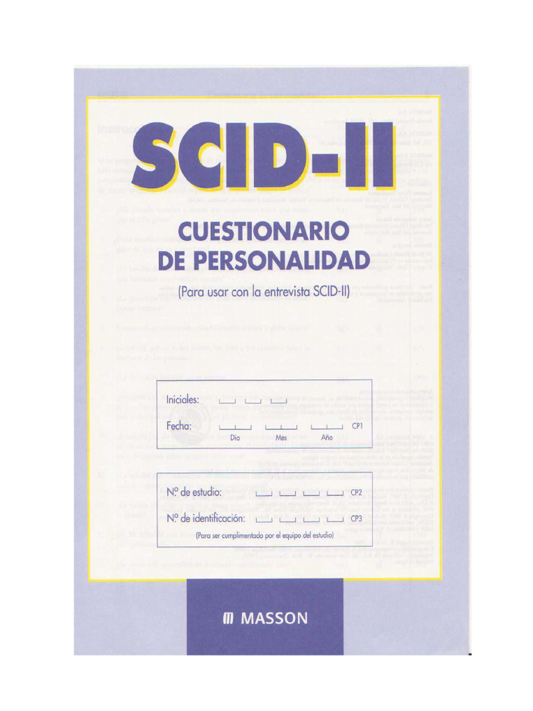 SCID II Completo | PDF | Distúrbio mental | Tempo
