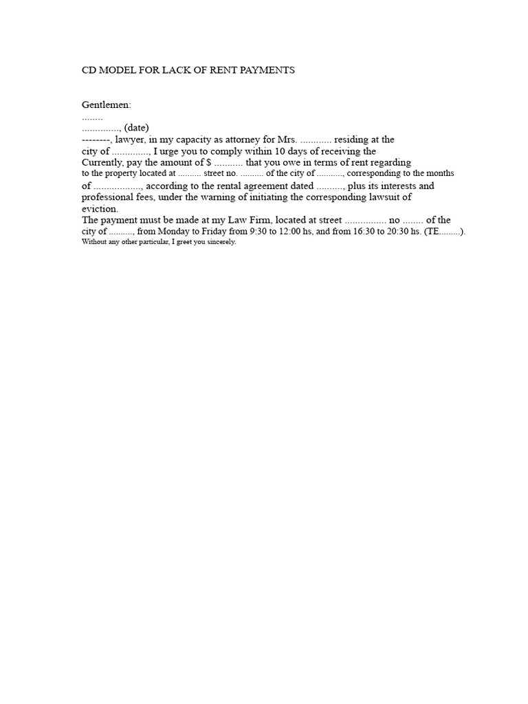 Demand for Rent Payment Notice | PDF