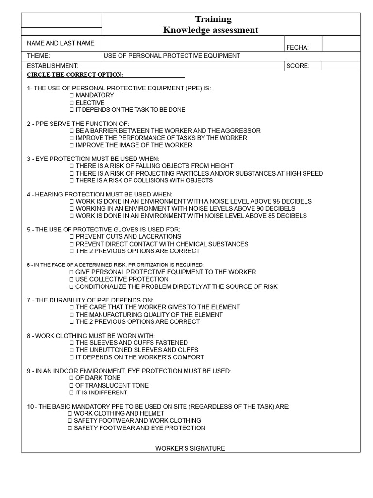 Evaluation of The Use of PPE | PDF | Personal Protective Equipment ...