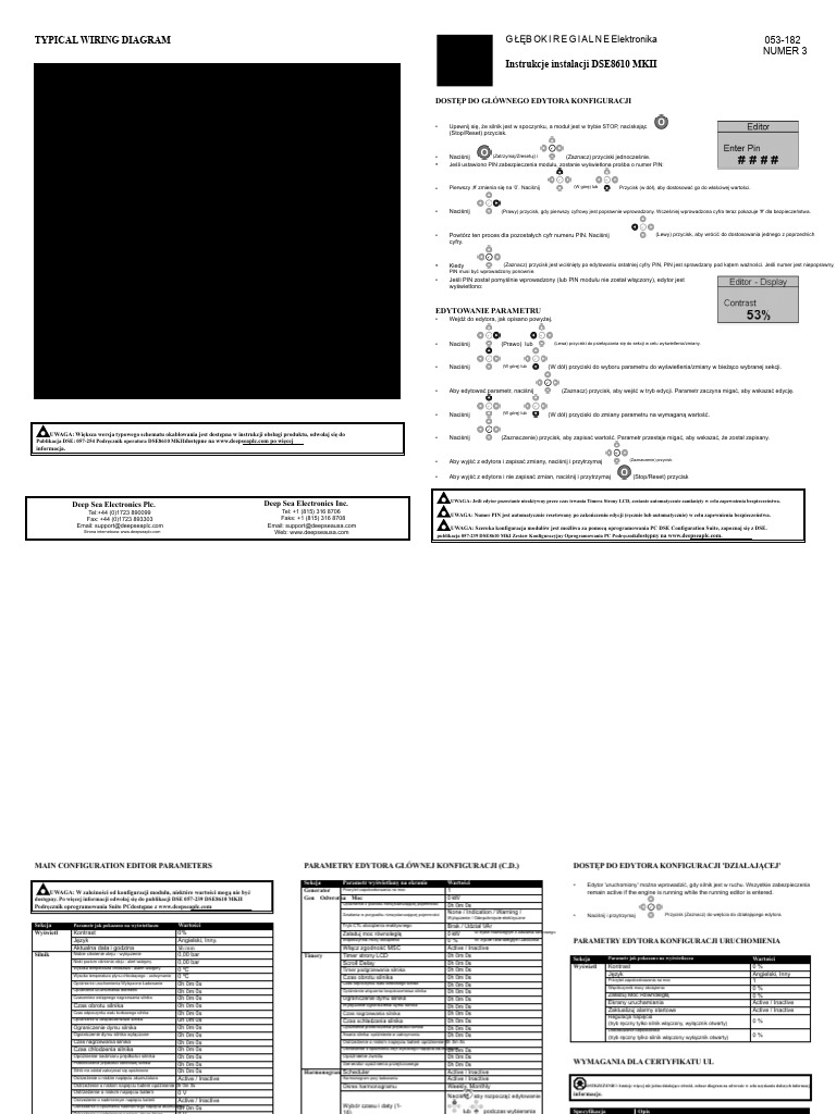 Dse8610 Mkii Instrukcje Instalacji Pdf