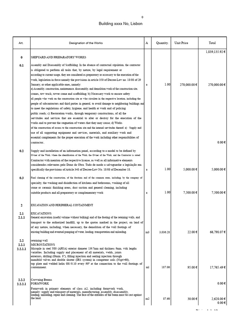 LNEC Form Sheets Formwork | PDF | Masonry | Concrete