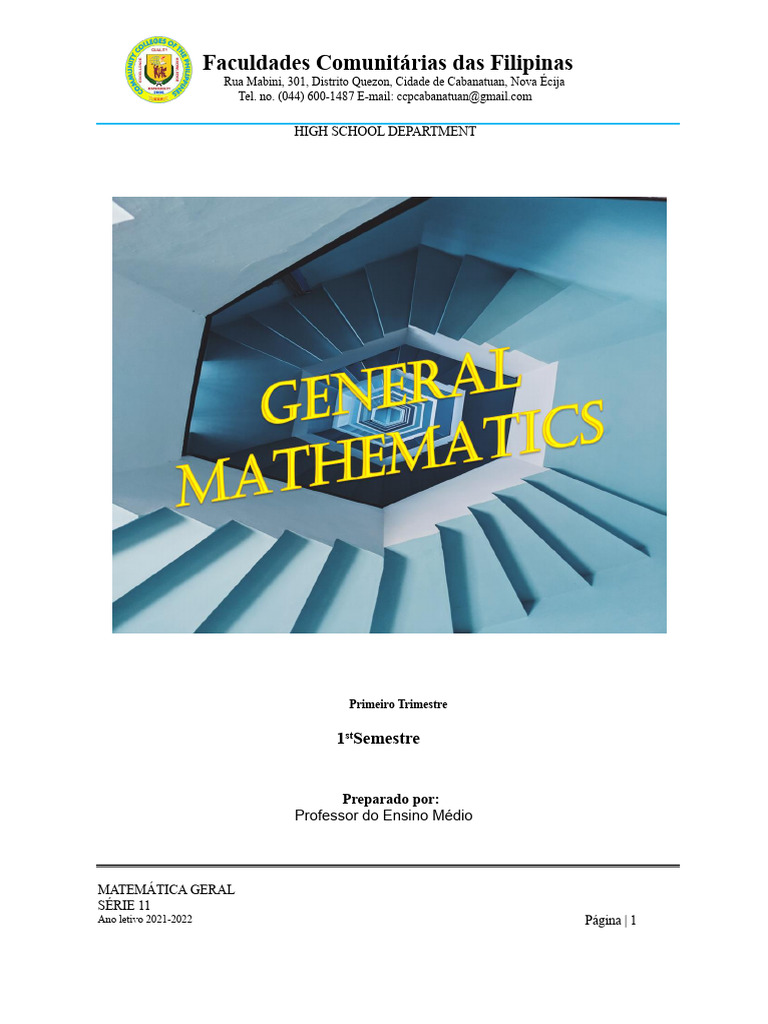 Módulo de Matemática Geral 2021-2022 | PDF | Função (Matemática) | Equações