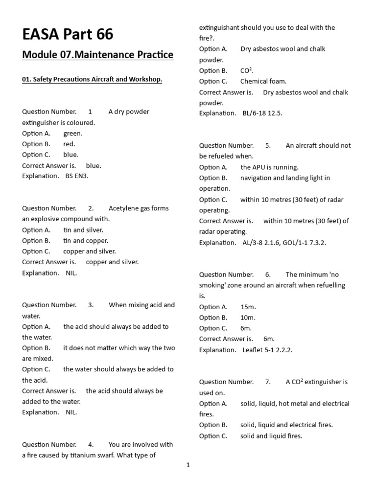 EASA Part 66 Maintenance Practice Quiz | PDF | Screw | Calibration