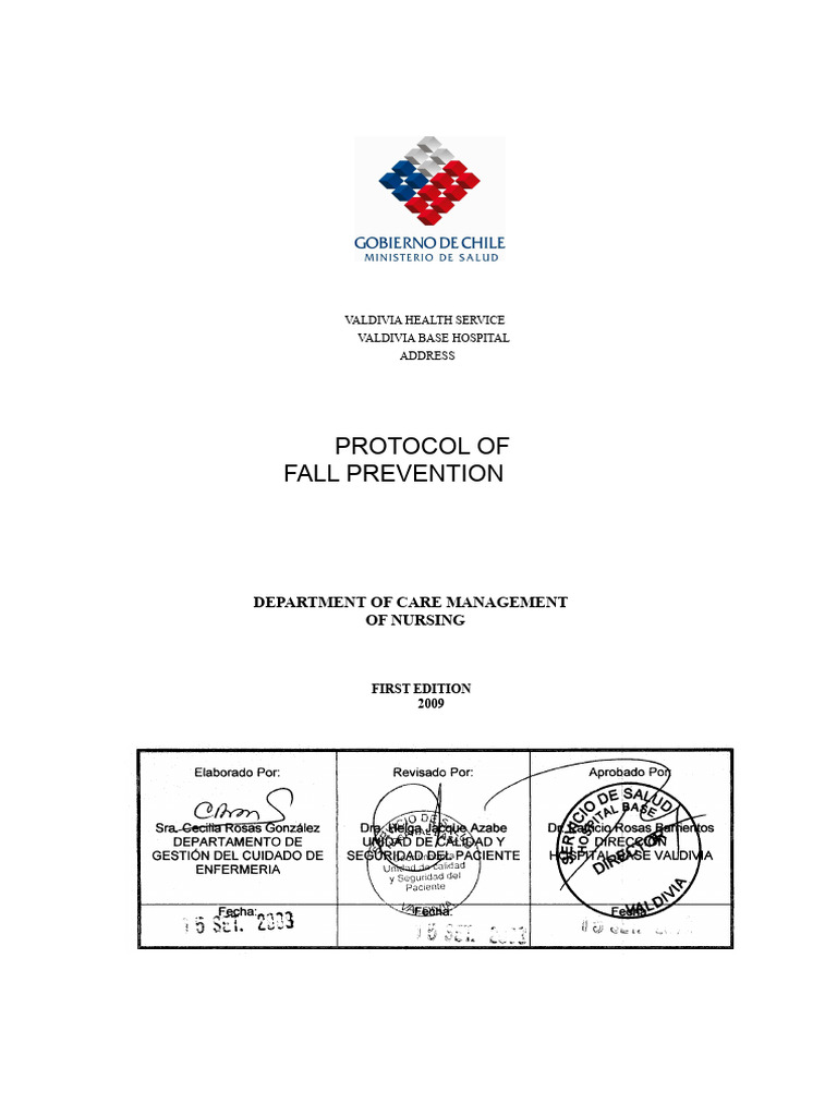 Fall Prevention Protocol | PDF | Nursing | Patient Safety
