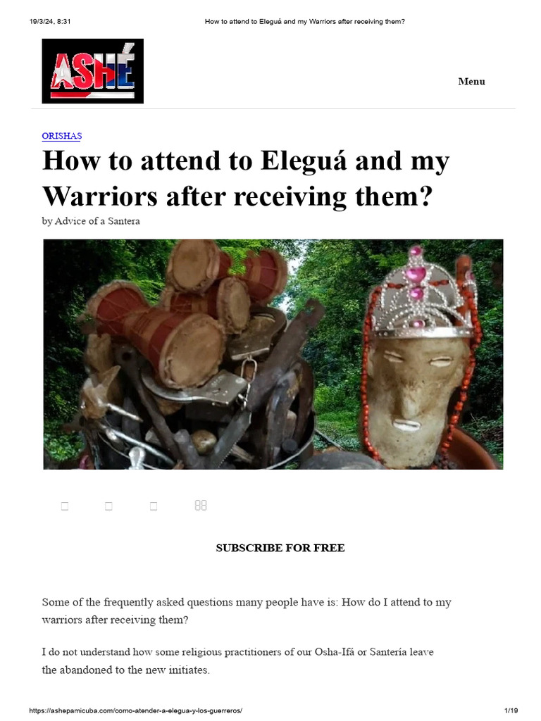 Caring for Eleguá and Warrior Orishas | PDF | Santería