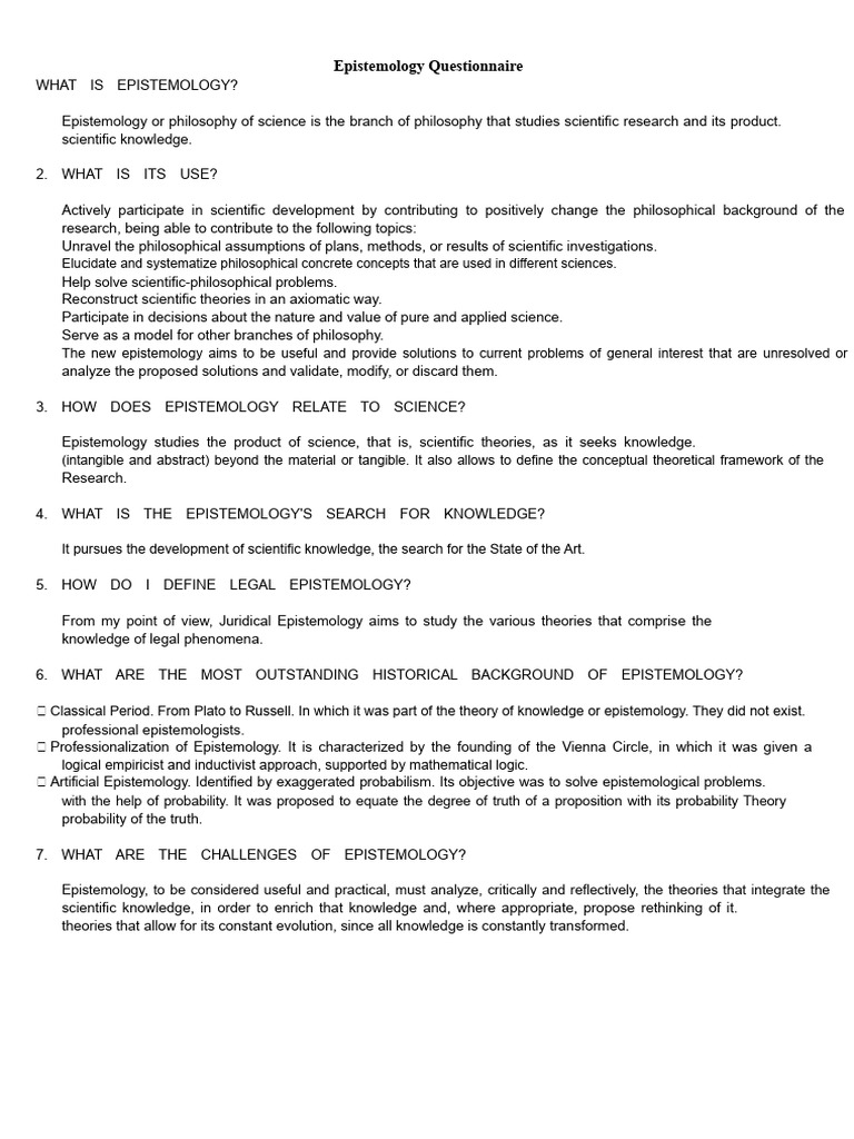 Understanding Epistemology in Science | PDF | Epistemology | Theory