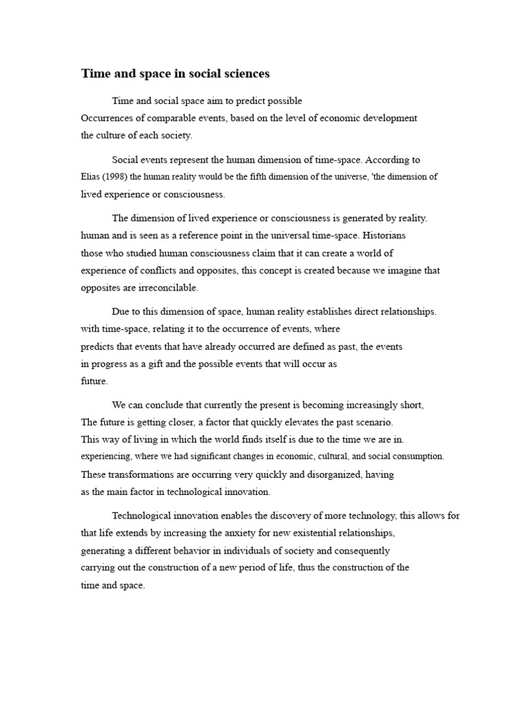 Time and Space in Social Sciences | PDF