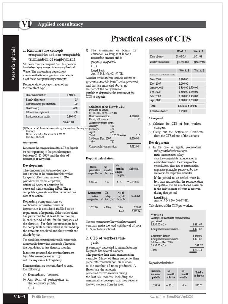 CTS Calculation and Settlement Guide | PDF | Piece Work | Salary