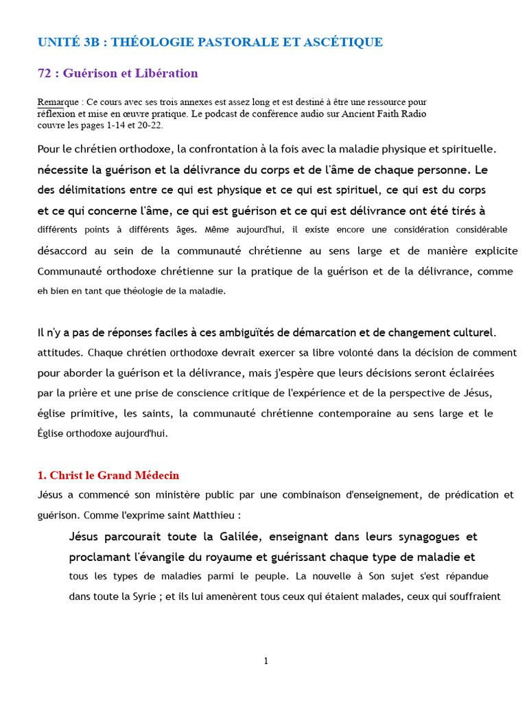 72 Guérison Livrance | PDF | Onction | Pentecôtisme