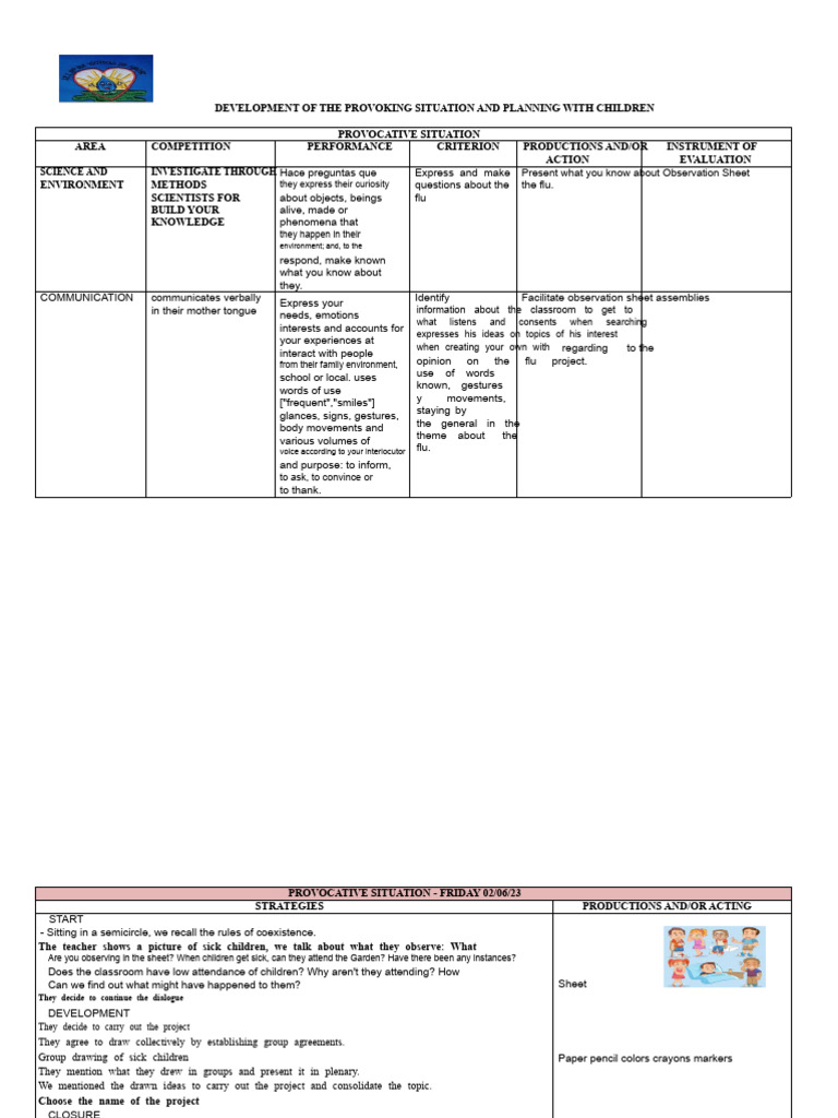 Planning Children's Flu Awareness Project | PDF | Inquiry | Information