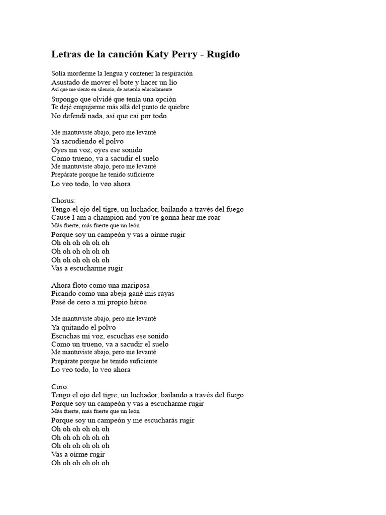 Letra de La Canción de Katy Perry | PDF