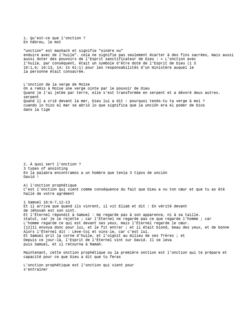 Comprendre l'onction et ses types | PDF | Onction | David