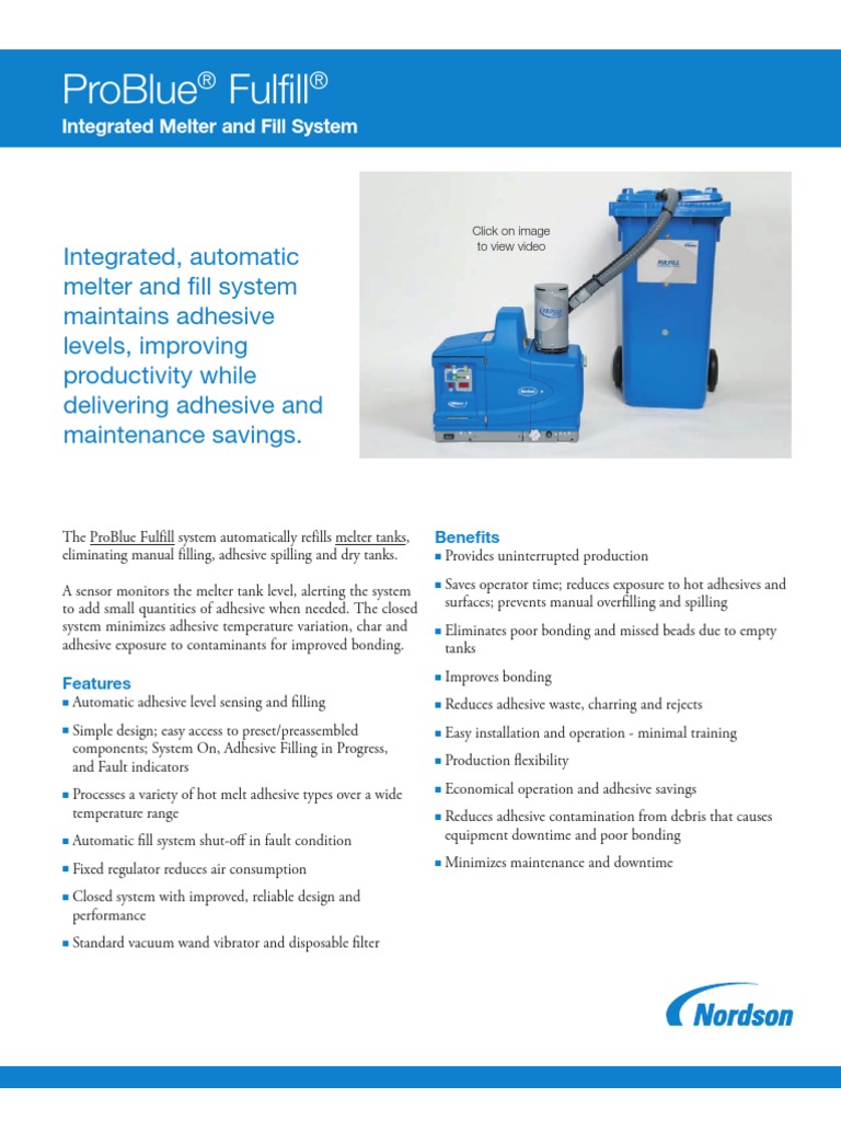 ProBlue Fulfill Integrated Melter and Fill System | PDF