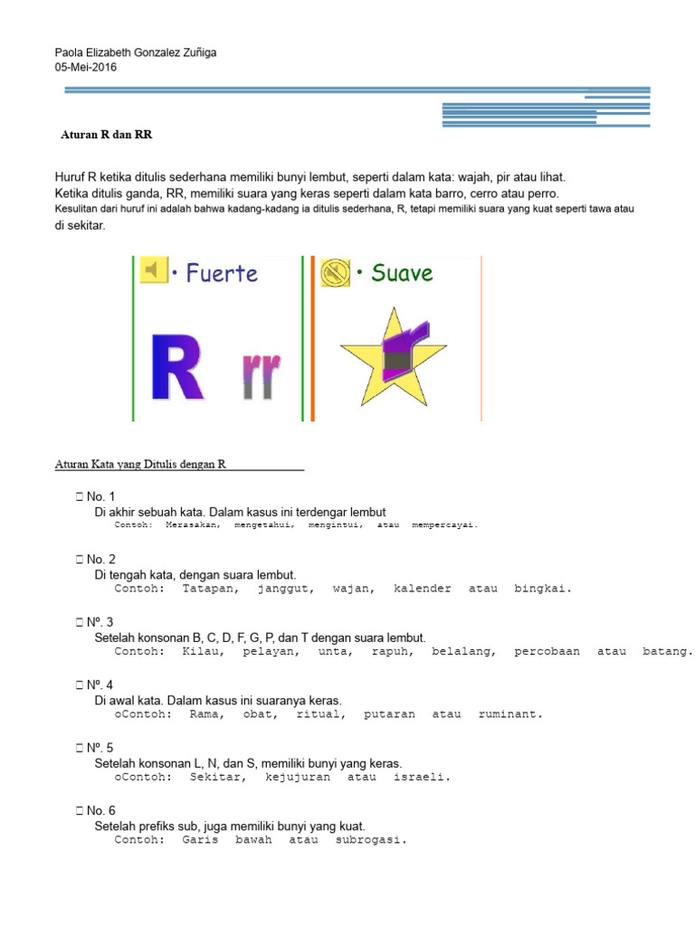 Aturan Pengucapan Huruf R dan RR | PDF