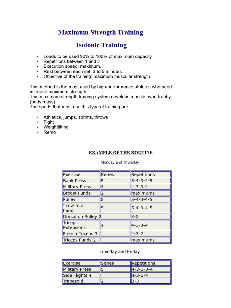Maximum Strength Training Techniques | PDF | Strength Training | Endurance