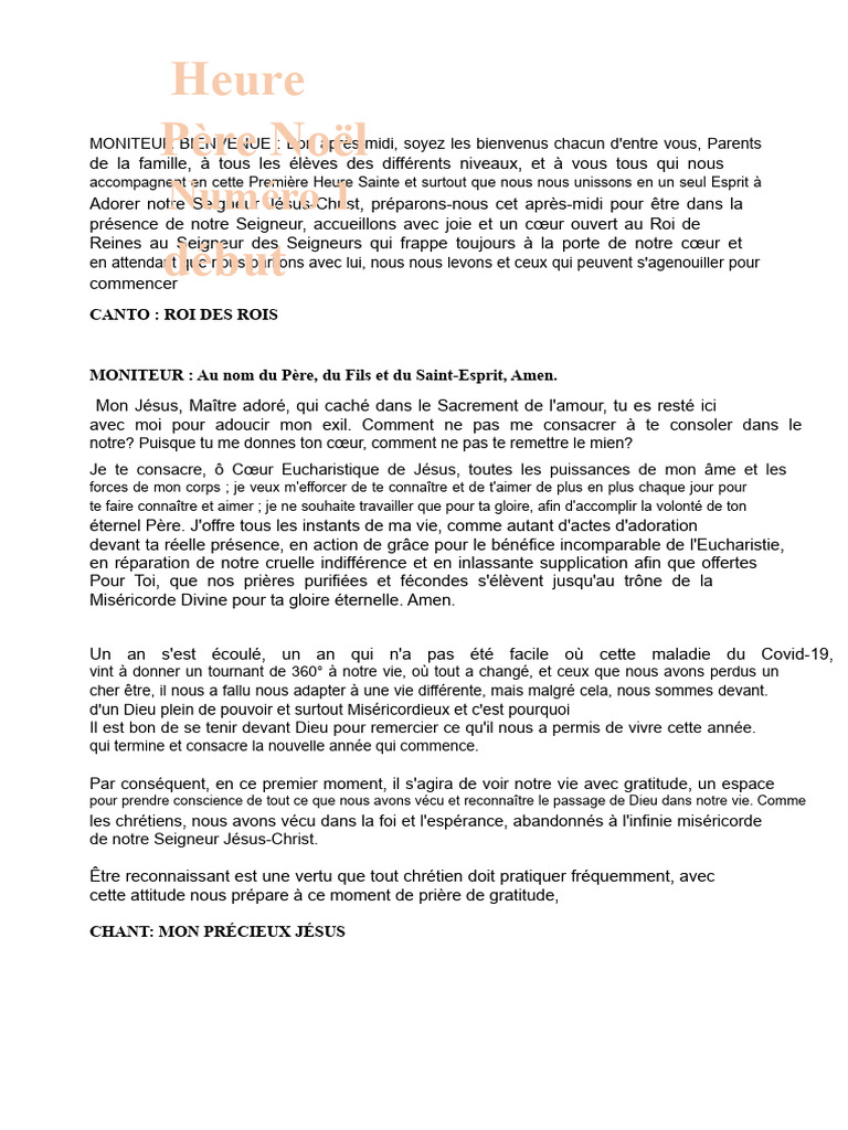 Prière et Réflexion sur la Foi et l'Eucharistie | PDF | Amour | Jésus