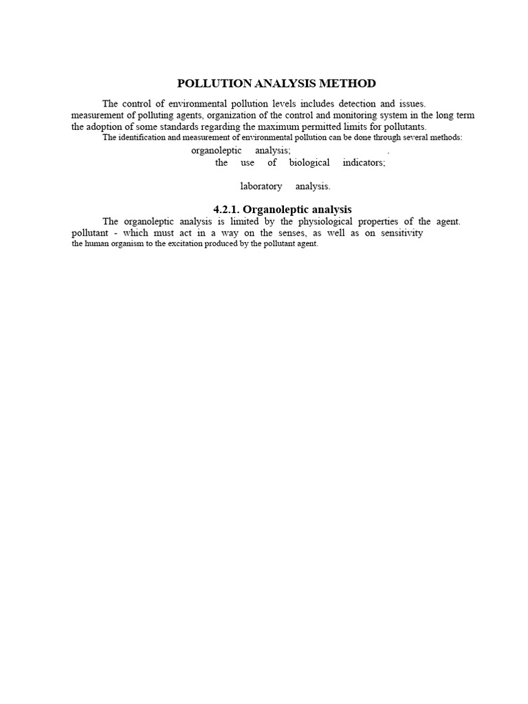 Methods of Pollution Analysis | PDF | Odor | Analytical Chemistry