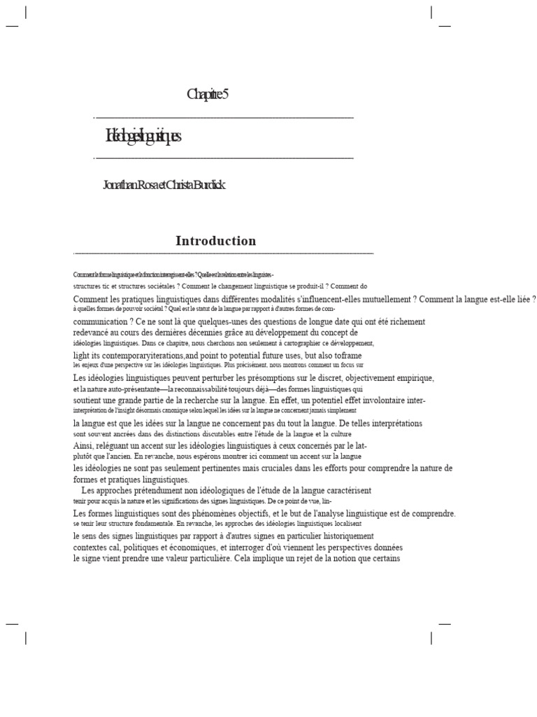 Idéologies linguistiques et pouvoir social | PDF | Idéologies ...