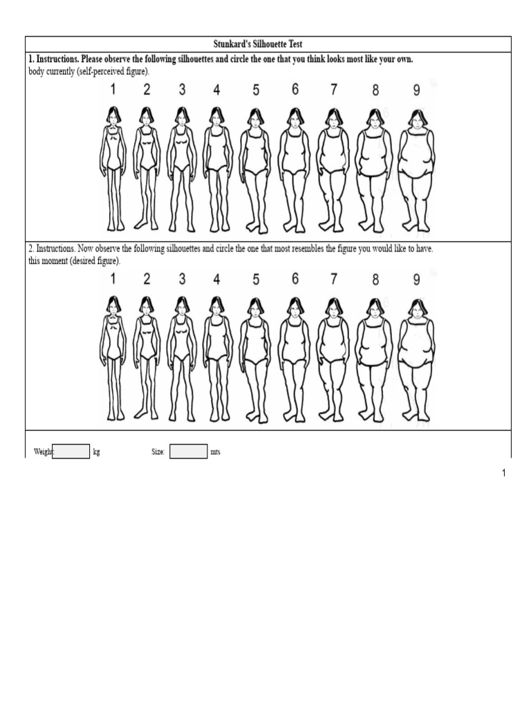 Stunkard's Silhouette Body Test | PDF