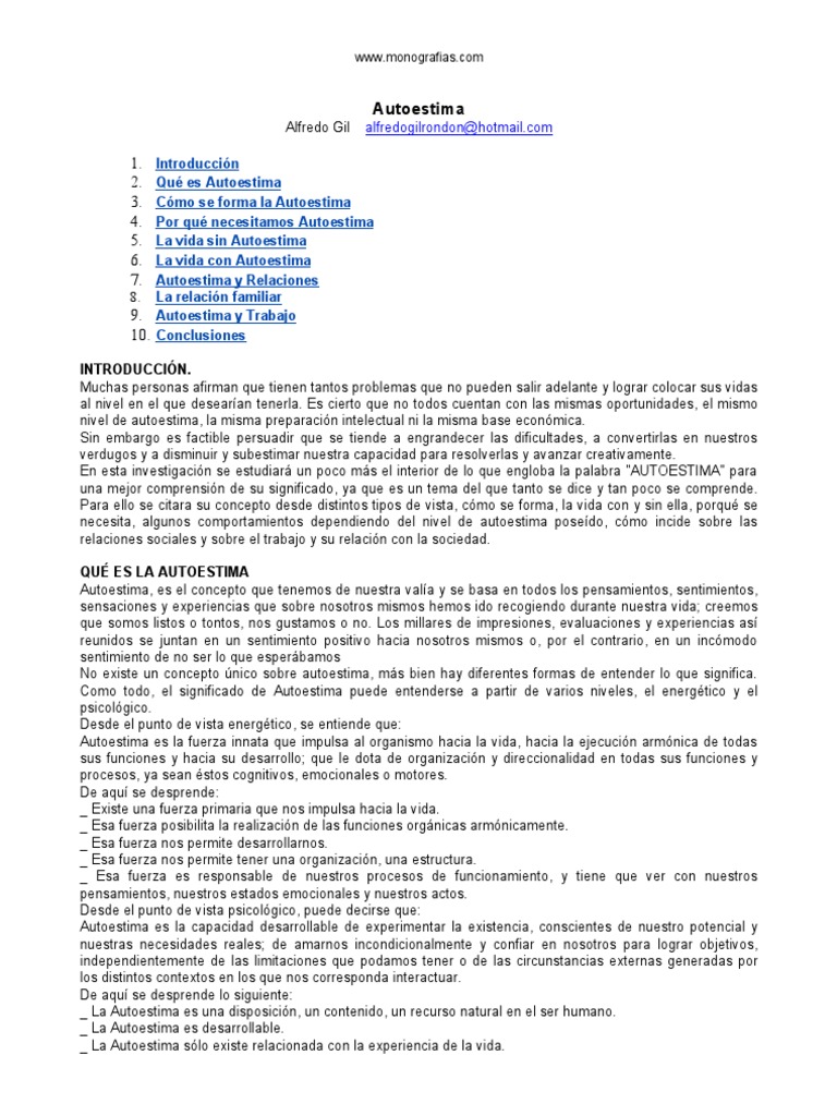 Comprendiendo la Autoestima y su Impacto | PDF | Autoestima | Vida