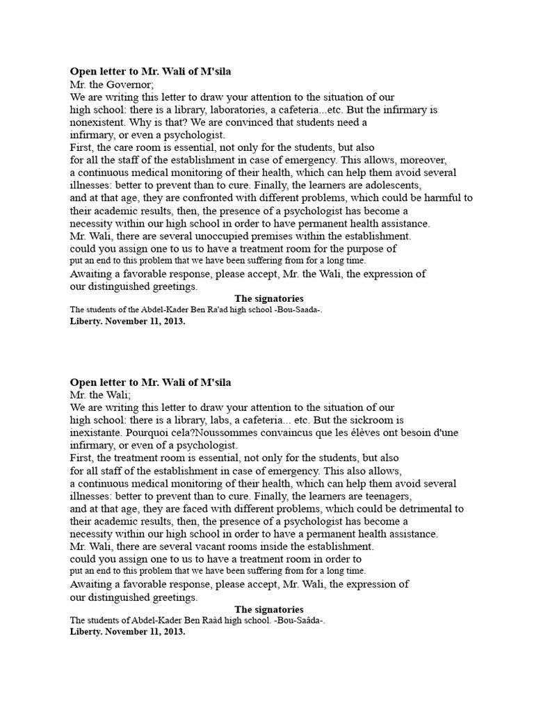 Open Letter To Mr. Wali of M | PDF | Behavioural Sciences | Psychology