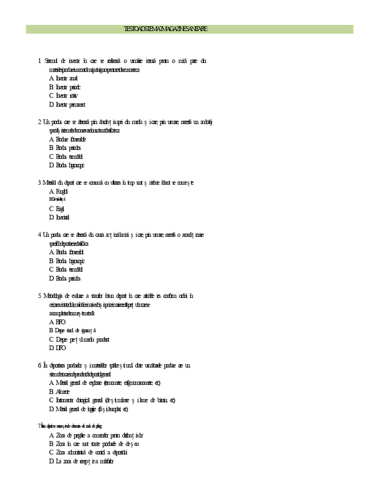 Test Oads Tema 7 Magazii Sanitare | PDF