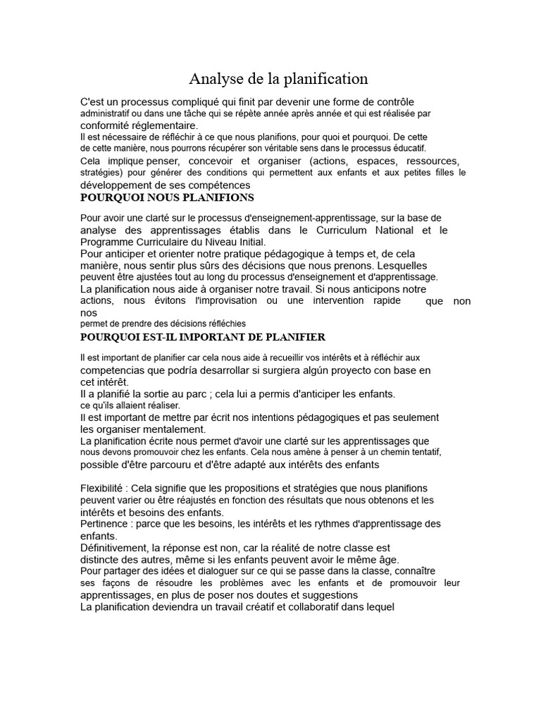 Importance de la planification éducative | PDF | Planification | Pédagogie