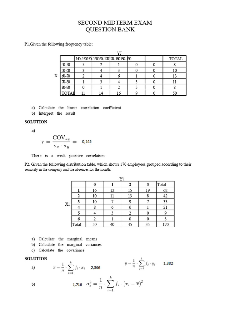 Second Midterm Exam Question Bank | PDF | Econometrics | Regression ...