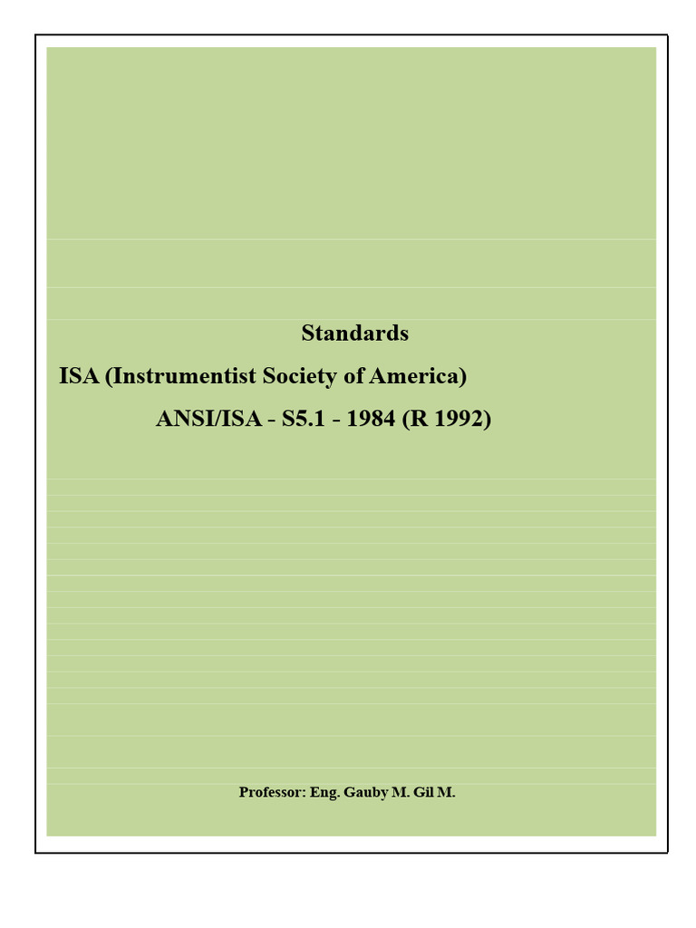 ISA Instrumentation Symbols Standard Guide | PDF | Instrumentation | Valve