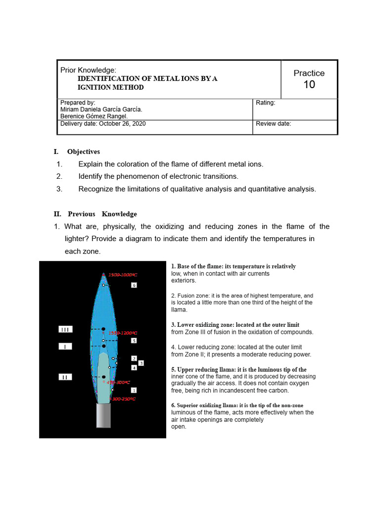 Flame Test for Metal Ion Identification | PDF | Electromagnetic ...