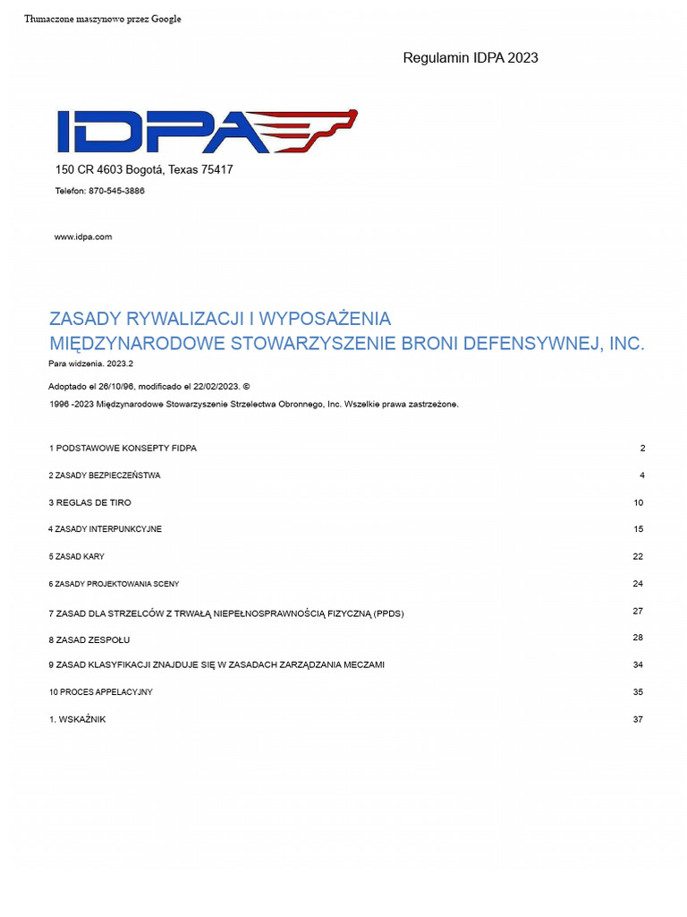 Idpa 2023 | PDF