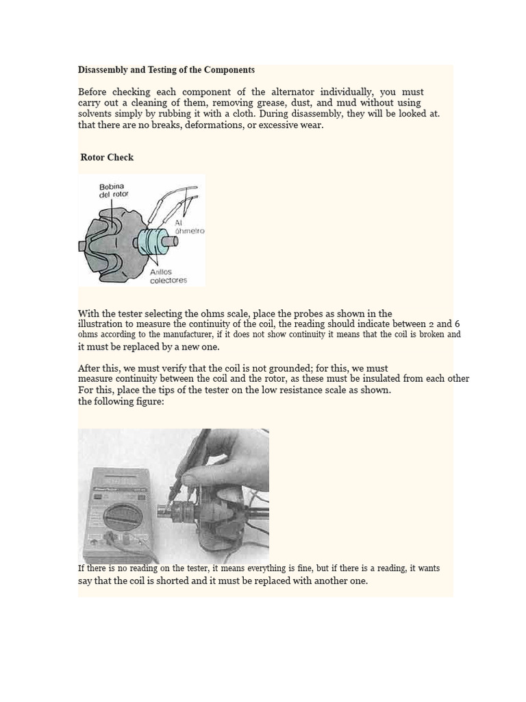 Disassembly and Testing of DC Alternator Components | PDF | Direct ...